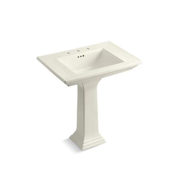 Stately 30 Pedestal Bathroom Sink W/ Widespread Faucet Holes